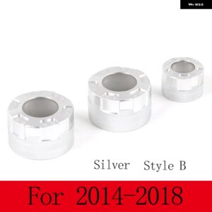 BMW レッド/ X5 X6 E70 E71 F15 F16 2008-18 車内エアコン音量調整ノブカバー トリム カーアクセサリー カスタムパーツ アクセサリー 交換 - Silver 2014-20182