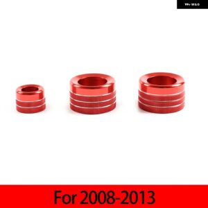BMW レッド/ X5 X6 E70 E71 F15 F16 2008-18 車内エアコン音量調整ノブカバー トリム カーアクセサリー カスタムパーツ アクセサリー 交換 - Red 2008-2013