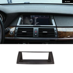 BMW 2008-2013 X5 E70 X6 E71 ABS カーボンカースタイリング センターコントロールナビゲーション 装飾 フレームステッカー カーパーツ カ - carbon fiber