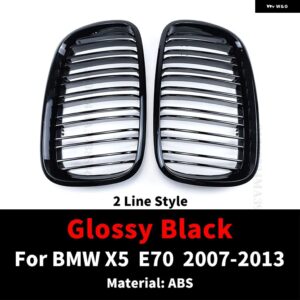 BMW フロントグリル インレットグリッドメッシュグリル X5 X6 E70 E71 E72 2007-2014 の 30I 30D 35I 35D 40I 40D 48I 50I 50D チューニング - X5 Glossy Black