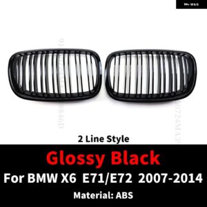 BMW フロントグリル インレットグリッドメッシュグリル X5 X6 E70 E71 E72 2007-2014 の 30I 30D 35I 35D 40I 40D 48I 50I 50D チューニング - X6 Glossy Black