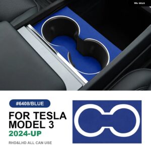 テスラ イタリアトップスエード中央コンソール 水カップホルダートリム ステッカー モデル 3 ハイランド 2024-アップインテリアアクセサリー - Model 3 Highland D