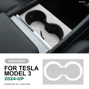 テスラ イタリアトップスエード中央コンソール 水カップホルダートリム ステッカー モデル 3 ハイランド 2024-アップインテリアアクセサリー - Model 3 Highland E