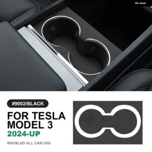 テスラ イタリアトップスエード中央コンソール 水カップホルダートリム ステッカー モデル 3 ハイランド 2024-アップインテリアアクセサリー - Model 3 Highland A