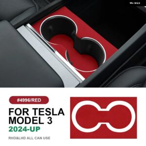 テスラ イタリアトップスエード中央コンソール 水カップホルダートリム ステッカー モデル 3 ハイランド 2024-アップインテリアアクセサリー - Model 3 Highland B
