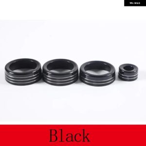 ジャガー F-TYPE 2013-2022 合金カーエアコンノブオーディオボリュームコントロールボタンサークルトリム リングカバー アクセサリー - Blakc