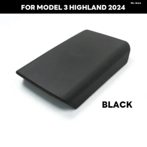 テスラ TPE カーセンターコンソール アームレスト ボックス パッド モデル 3 ハイランド 2024 セントラルコンソール アームカバー イン - black