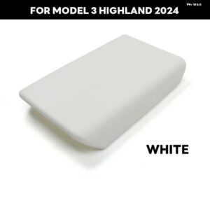 テスラ TPE カーセンターコンソール アームレスト ボックス パッド モデル 3 ハイランド 2024 セントラルコンソール アームカバー イン - White