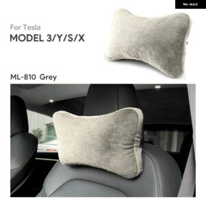 テスラ カーシートヘッドレスト モデル 3 モデル Y モデル S モデル X ハイランド 2024 ネックピローソフトコンフォートメモリークッシ - Grey