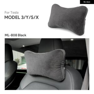 テスラ カーシートヘッドレスト モデル 3 モデル Y モデル S モデル X ハイランド 2024 ネックピローソフトコンフォートメモリークッシ - black