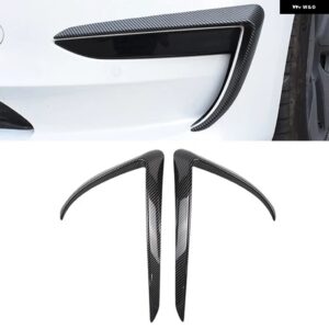 テスラ フロントフォグランプ スポイラー 風ナイフカーボンカバー 装飾 ステッカー アクセサリー モデル 3 モデル Y 2016-2022 カス - 3 Carbon Pattern
