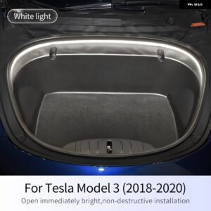 テスラ 2.4メートル LED フロントトランクライト ストリップ簡単インストールライト モデル 3 Y 防水 ネオンランプ フロントトランク L - White Model 3 18-20