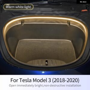 テスラ 2.4メートル LED フロントトランクライト ストリップ簡単インストールライト モデル 3 Y 防水 ネオンランプ フロントトランク L - Warm Model 3 18-20