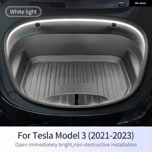 テスラ 2.4メートル LED フロントトランクライト ストリップ簡単インストールライト モデル 3 Y 防水 ネオンランプ フロントトランク L - White Model 3 21-23