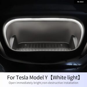 テスラ 2.4メートル LED フロントトランクライト ストリップ簡単インストールライト モデル 3 Y 防水 ネオンランプ フロントトランク L - White Model Y