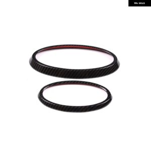 スバル フォレスター 2022 ABS カーボンブラックロゴ 装飾 リングカバー ステッカー カースタイリング REACCESSORY カスタム - carbon　fiber　pattern
