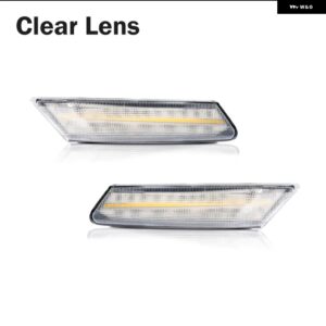 ポルシェ 911 997 987 ケイマン ボクスター ダイナミック LED アンバー サイド マーカー ライト 矢印 ターン シグナル ウインカー - Clear Lens