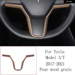 テスラ モデル 3 モデル Y 2017-2021 ABS 梨木目調カーセンターコントロールアームレスト カバー 自動モールドアクセサリー カスタ - style 8