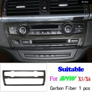 BMW X5 E70 X6 E71 2008-2013 ABS カーボンカーセンターコンソール 計器パネルカバー ステッカー アクセサリー カスタムパーツ アクセサリ - 4