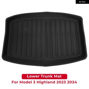 テスラ 貨物トランクマットフロントリアパッドフランクアンダー 防水 クッション モデル 3 ハイランド 2023 2024 カスタムパーツ アクセ - Lower Trunk Mat