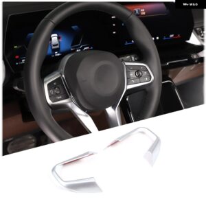 BMW X1 U11 2023-2024 ABS カーボン/ブラックステアリングホイール 装飾 フレームトリム ステッカー 自動車アクセサリー カスタムパーツ ア - Silver