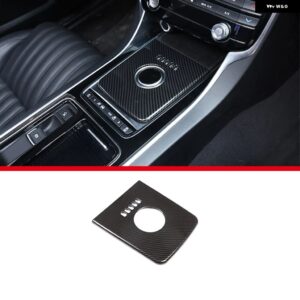 ジャガー F-PACE XE XEL XF XFL 2016-2020 ABS カーボン中央ギアシフトウォーターカップホルダーパネルカバー トリム - 1PCS Carbon fiber