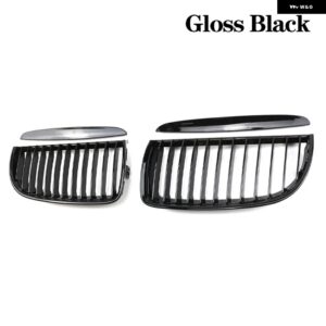BMW 3シリーズ E90 E91 フロントバンパー キドニーグリルレーシンググリル 2005-2008 グロスブラック交換アクセサリー単線 カスタムパーツ - Gloss Black