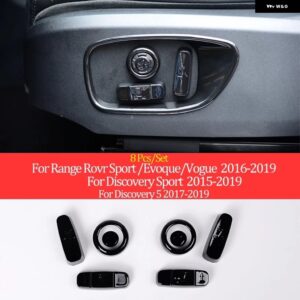 ランドローバー ディスカバリー 5 レンジローバー スポーツ イヴォーク ヴォーグ ディスカバリー スポーツ ABS カーシート サイド調整ボタン - Black-8PCS