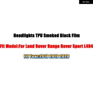 ランドローバー ヘッドライト TPU スモークブラックプロテクターフィルム レンジローバー ヴェラールイヴォークスポーツヴォーグ L494 L405 - For RR Sport 18-20