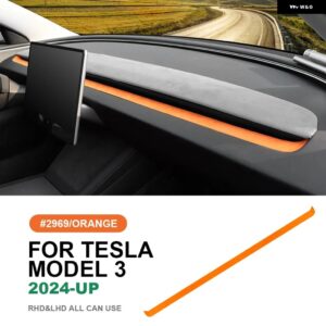 テスラ イタリアトップスエードダッシュボードエアベントアウトレットフレームトリム ステッカー モデル 3 ハイランド 2024 アンチスクラッ