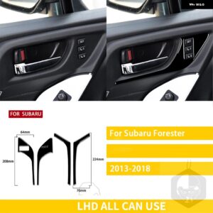 スバル フォレスター 2013-2018 カーアクセサリープラスチックピアノブラックインテリアインナーハンドルフレームトリム ステッカー カスタ - a　lhd