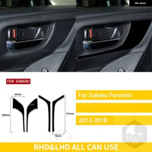 スバル フォレスター 2013-2018 カーアクセサリープラスチックピアノブラックインテリアインナーハンドルフレームトリム ステッカー カスタ - b
