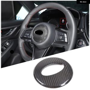 スバル ABS カーボン/マットブラック WRX 2021-23 ステアリングホイール 中央 装飾 カバー インテリアアクセサリー カスタムパー - real　carbon　fiber