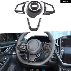 スバル ABS カーボン WRX 2022-2025 ステアリングホイール ボタンパネルカバー トリム ステッカー インテリアアクセサリー カス - style　a　5psc