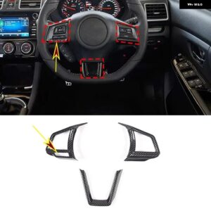 スバル ABS カーボン WRX 2022-2025 ステアリングホイール ボタンパネルカバー トリム ステッカー インテリアアクセサリー カス - style　d　3pcs