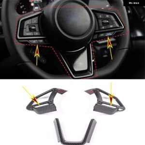 スバル ABS カーボン WRX 2022-2025 ステアリングホイール ボタンパネルカバー トリム ステッカー インテリアアクセサリー カス - style　e　3pcs