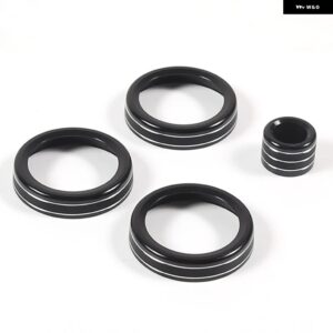 ランドローバー EVOQUE 2012-2018 合金/レッドカーエアコンボリュームノブリングトリム インテリアアクセサリー カスタムパーツ アクセサリ - black