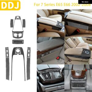 BMW 7シリーズ E65 E66 2002/08/01 カーボンインテリアハンドボックス カップホルダートリム ステッカー カスタムパーツ アクセサリー 交換 - 19Pcs set