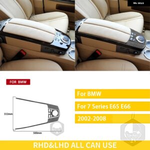 BMW 7シリーズ E65 E66 2002/08/01 カーボンインテリアハンドボックス カップホルダートリム ステッカー カスタムパーツ アクセサリー 交換 - B-4Pcs