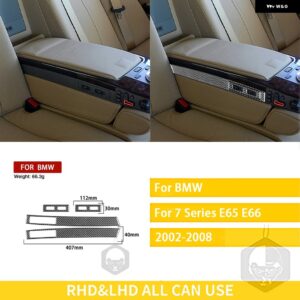 BMW 7シリーズ E65 E66 2002/08/01 カーボンインテリアハンドボックス カップホルダートリム ステッカー カスタムパーツ アクセサリー 交換 - C-4Pcs