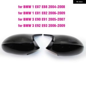BMW サイドドアバックミラー サイドミラー カバー キャップ E90 E91 E92 E93 M3 スタイル E80 E81 E87 カーパーツスタイリング カスタムパ - black