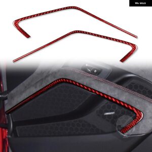 ポルシェ ボクスター ケイマン 718 982 2016-2022 ドアトリム ステッカー カーボンインテリアカーアクセサリー LHD RHD カス - red