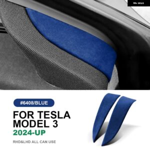 テスラ イタリアトップスエードインナードア A ピラーパネル 装飾 カバー モデル 3 ハイランド 2024-アップインテリアアクセサリー カスタ - Model 3 Highland D