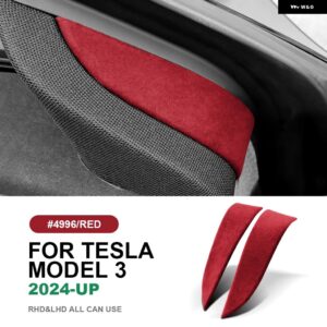 テスラ イタリアトップスエードインナードア A ピラーパネル 装飾 カバー モデル 3 ハイランド 2024-アップインテリアアクセサリー カスタ - Model 3 Highland B