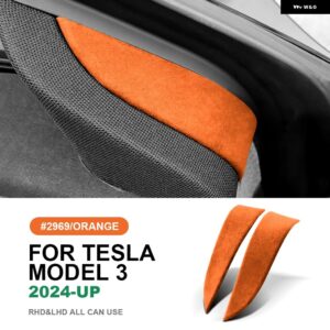 テスラ イタリアトップスエードインナードア A ピラーパネル 装飾 カバー モデル 3 ハイランド 2024-アップインテリアアクセサリー カスタ - Model 3 Highland C