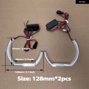 BMW M スタイル ホワイトアクリルライト リング DRL LED エンジェルアイキット 1 2 3 4 5 6 7シリーズ E38 E39 E60 E53 E46 E90 E91 E92 E9 - 2pcs 128mm C-shaped