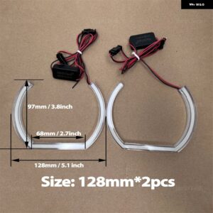 BMW M スタイル ホワイトアクリルライト リング DRL LED エンジェルアイキット 1 2 3 4 5 6 7シリーズ E38 E39 E60 E53 E46 E90 E91 E92 E9 - 2pcs 128mm U-shaped