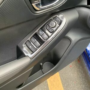 スバル CROSSTREK インプレッサ 2023 2024 カーアクセサリー ステンレス ドア窓アームレスト カバー スイッチパネルトリム ガ - carbon　fiber　style