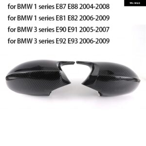 BMW カーボンルックブラックバックミラー サイドミラー カバー キャップオーバーレイ E81 E82 E87 E88 E90 E91 E92 E93 M ルックカーアクセ - Carbon Fiber Pre-LCI3