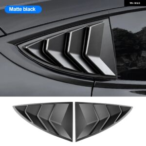 テスラ ABS リア車窓シャッターカバー モデル 3 2017-2023 2024 ハイランドルーバーサイドベントトリム トライアングルアクセサリ - Matte black